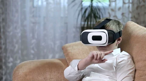 Boy takes points VR Stock Footage 67580993