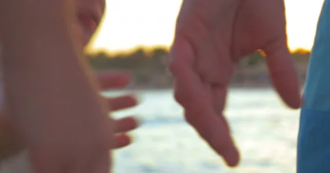 Boy Taking Parents' Hands Stock Footage 51551481