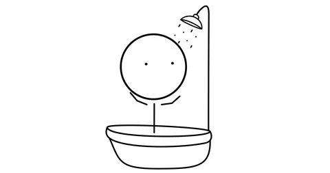 Boy taking a shower Video stock 263129517