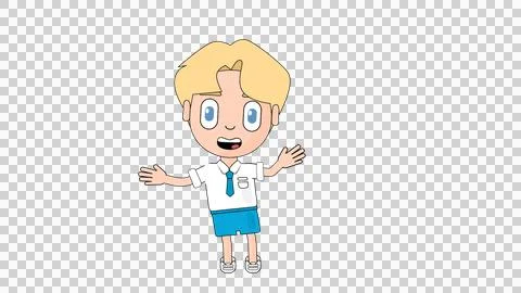 Boy Talking Cartoon Character Alpha Avatar Stock Illustration