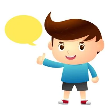 Boy talking cartoon character Stock Illustration