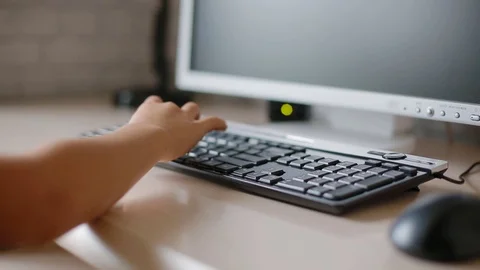 Boy teaching how to use computer. Stock Footage 82860148