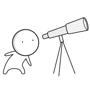 Boy with a telescope Stock Illustration