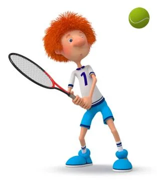 Boy tennis player Stock Illustration