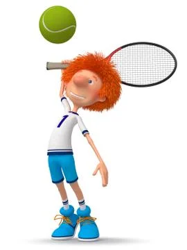 Boy tennis player Stock Illustration