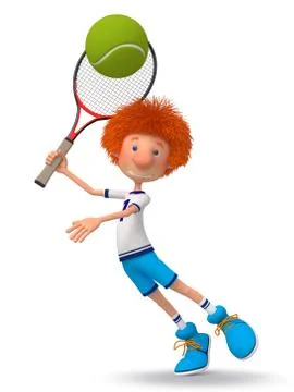 Boy tennis player Illustrazione stock