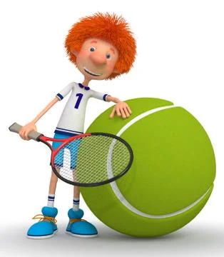 Boy tennis player Stock Illustration