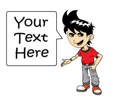 Boy With Text Illustrazione stock