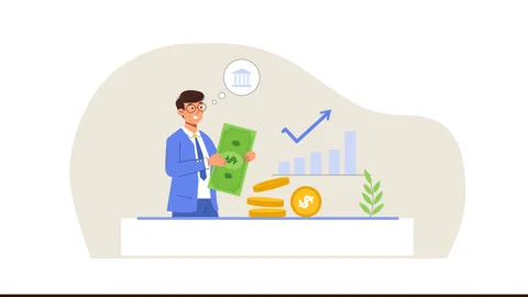 Boy is thinking about a loan operation from a bank Stock Footage 276904803