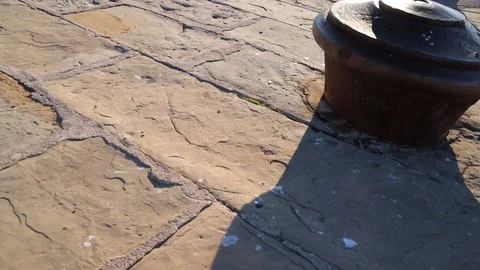 Boy Thinking Alone looking sea at sunset on Molo Audace Pier, Trieste Stock Footage 127504172
