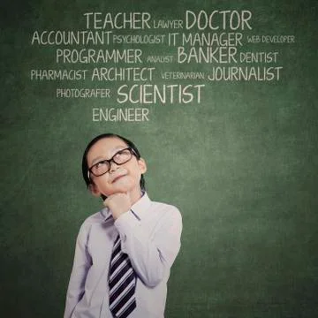 Boy thinking an aspiration Stock Illustration