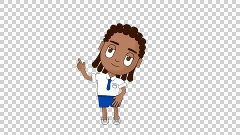 Boy Thinking Cartoon Character Alpha Avatar Stock Illustration