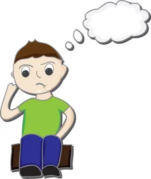 Boy thinking cartoon Stock Illustration