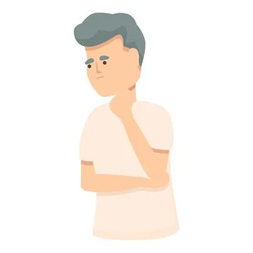 Boy thinking icon cartoon vector. Disease support Stock Illustration