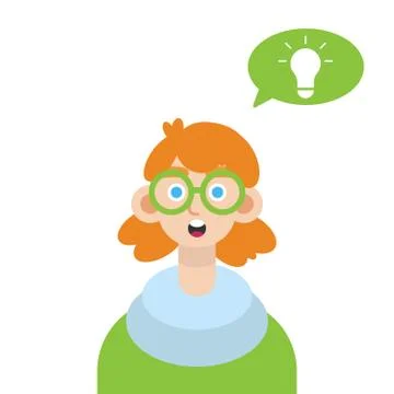 Boy thinking idea Illustrazione stock