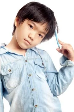 Boy thinking Stock Photos