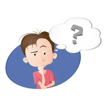 A boy thinking a thought Stock Illustration