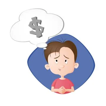 A boy thinking a thought Stock Illustration
