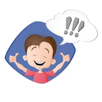 A boy thinking a thought Illustration