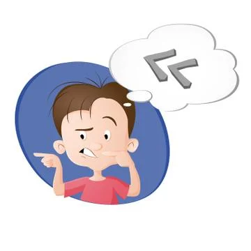 A boy thinking a thought Stock Illustration