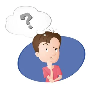 A boy thinking a thought Stock Illustration