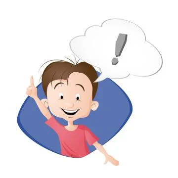 A boy thinking a thought Stock Illustration