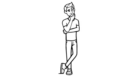 Boy Thought whiteboard animation 4K footage Stock Footage 116570692