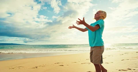 Boy Throwing Football Stock Footage 66039860