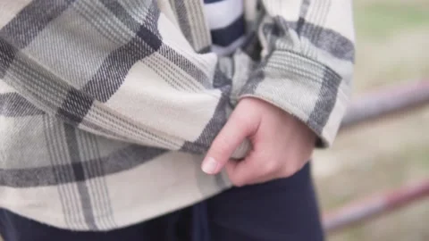 Boy throws up his hands, close-up Video stock 224856236