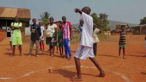Boy throws the weight in a race Stock Footage 107193468