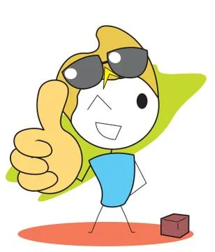 Boy thumb up Stock Illustration