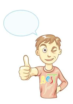 Boy with thumbs up Illustrazione stock