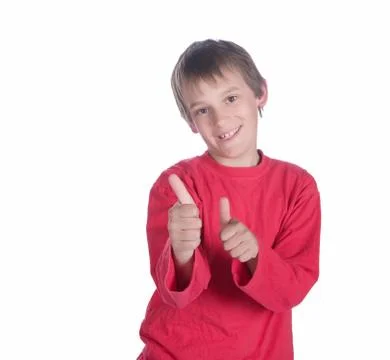 Boy thumbs up Stock Photos