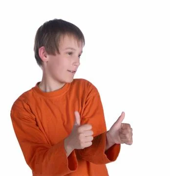 Boy thumbs up Stock Photos