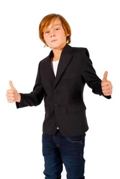 Boy with thumbs up Stock Photos