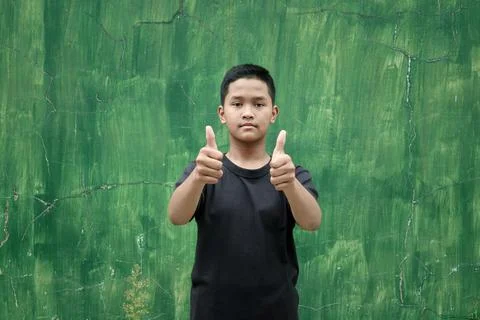 A boy thumbs up Stock Photos