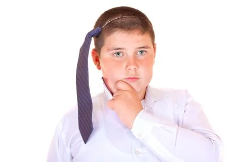 Boy with a tie on the head Stock Photos