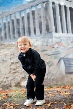 Boy with a tie, posing Stock Photos