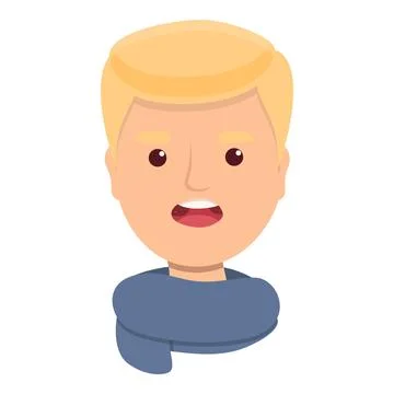 Boy tonsillitis icon cartoon vector. Bacterial hygiene Stock Illustration