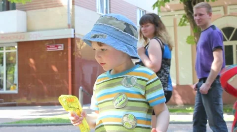 Boy this toy Stock Footage 5298662