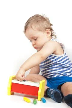 Boy with a toy Stock Photos