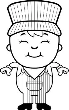 Boy Train Conductor Stockillustratie