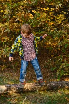 Boy training balance Stock Photos