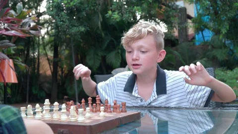Boy is training the chess Stock Footage 167560528