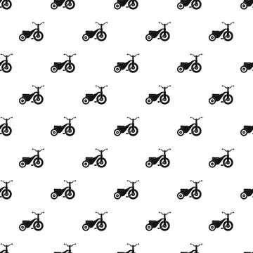 Boy tricycle pattern seamless Stock Illustration
