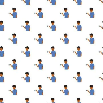 Boy turning off light switch energy saving pattern 库存插图