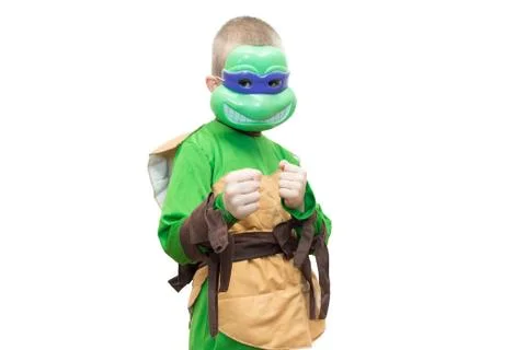 Boy in a turtle suit Stock Photos