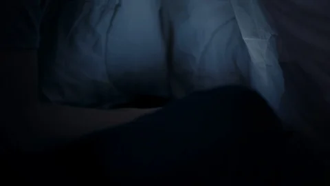 Boy under blanket with tablet Stock Footage 98230439