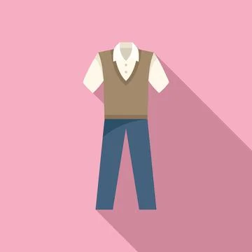 Boy uniform icon flat vector. Student uniform Stock Illustration