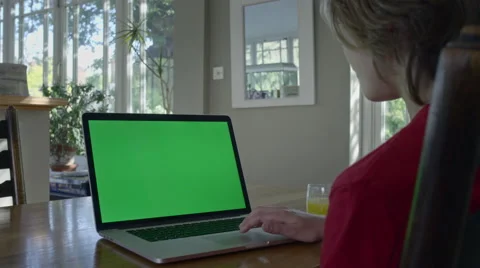 Boy uses Laptop computer. Stock Footage 63029645